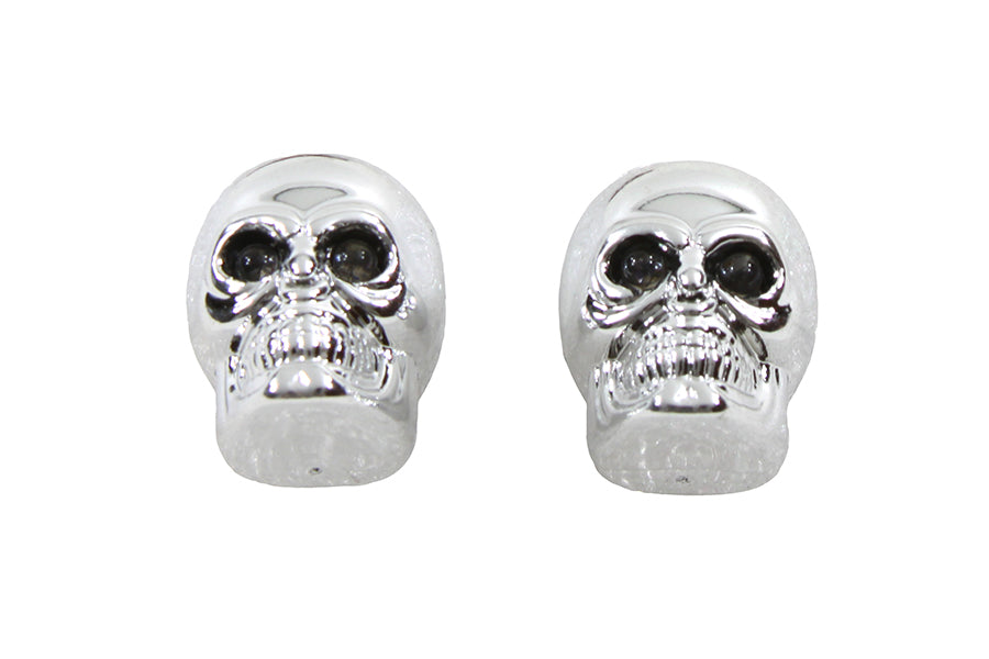 License Plate Frame Skull Bolt Set Chrome with Red LEDS
