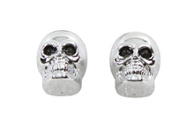 Load image into Gallery viewer, License Plate Frame Skull Bolt Set Chrome with Red LEDS