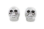 License Plate Frame Skull Bolt Set Chrome with Red LEDS