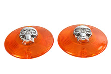 Load image into Gallery viewer, Turn Signal Lens Set with Skull Amber
