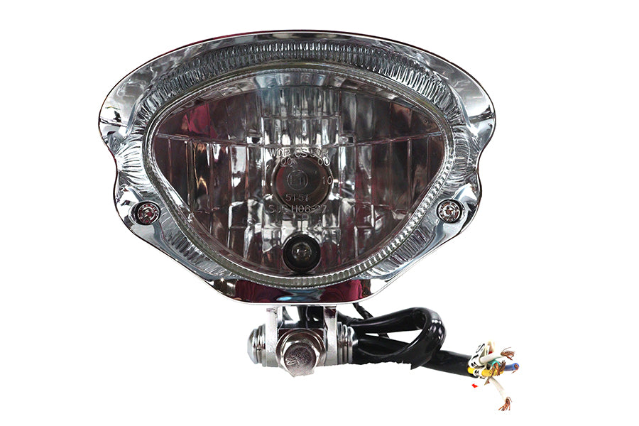 5-3/4 inch Headlamp Assembly Glow Style with Visor