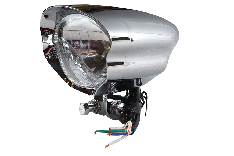 5-3/4 inch Headlamp Assembly Glow Style with Visor