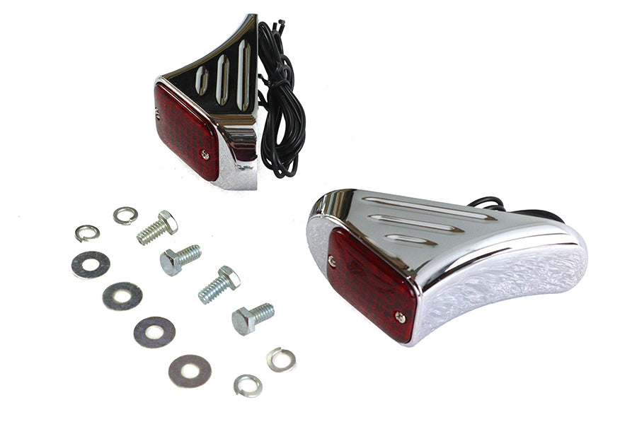 Flush Deco Marker Lamp Set with Red Lens
