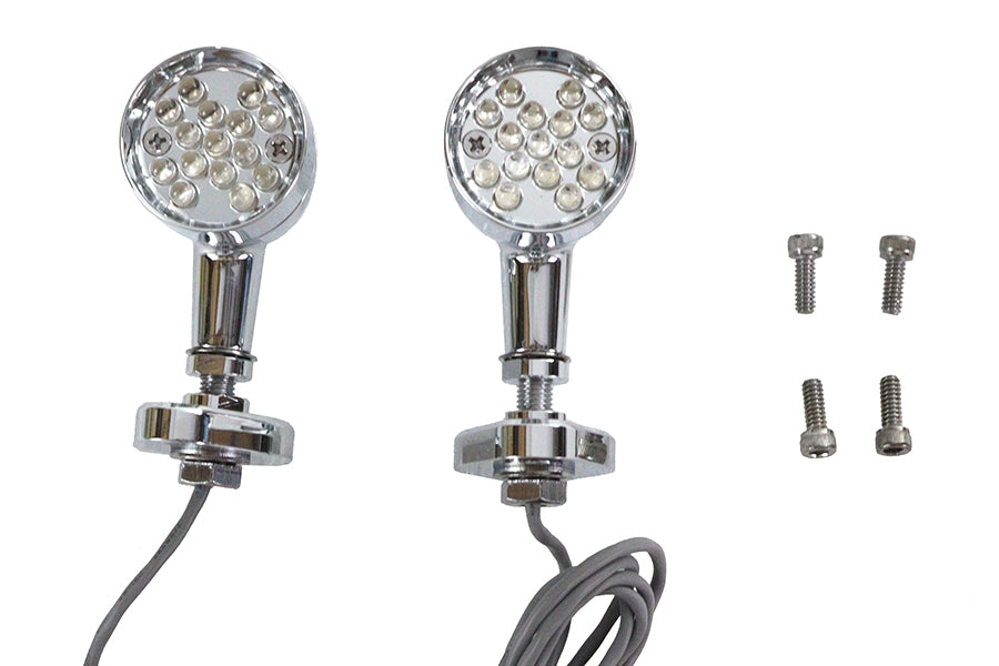 Turn Signal Set Bullet Amber with Mount Base