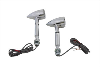 Turn Signal Set Bullet Red with Long Stud