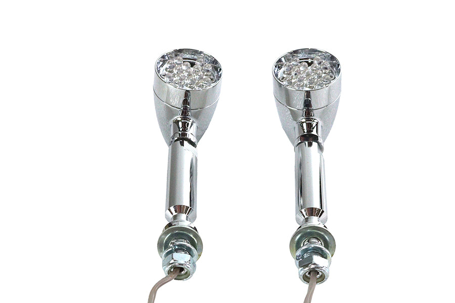 Turn Signal Set Bullet Red with Long Stud