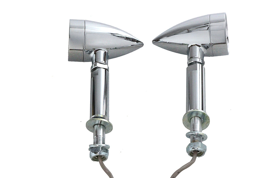 Turn Signal Set Bullet Red with Long Stud