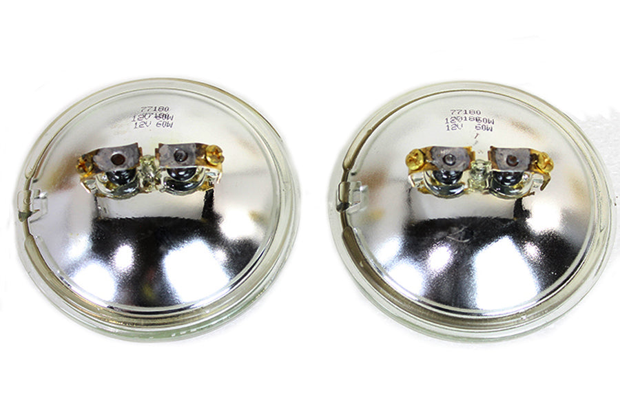 Clear 4-1/2 inch 12 Volt Sealed Beam Spotlamp Bulb Set