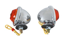 Load image into Gallery viewer, Chrome Turn Signal Set Bullet with Amber Lens