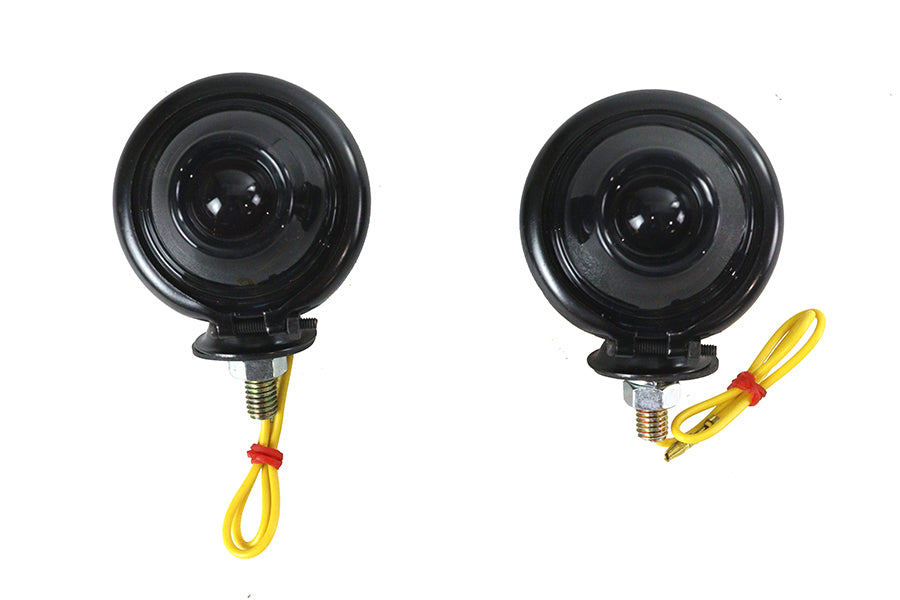 Black Turn Signal Set Bullet with Smoked Lens