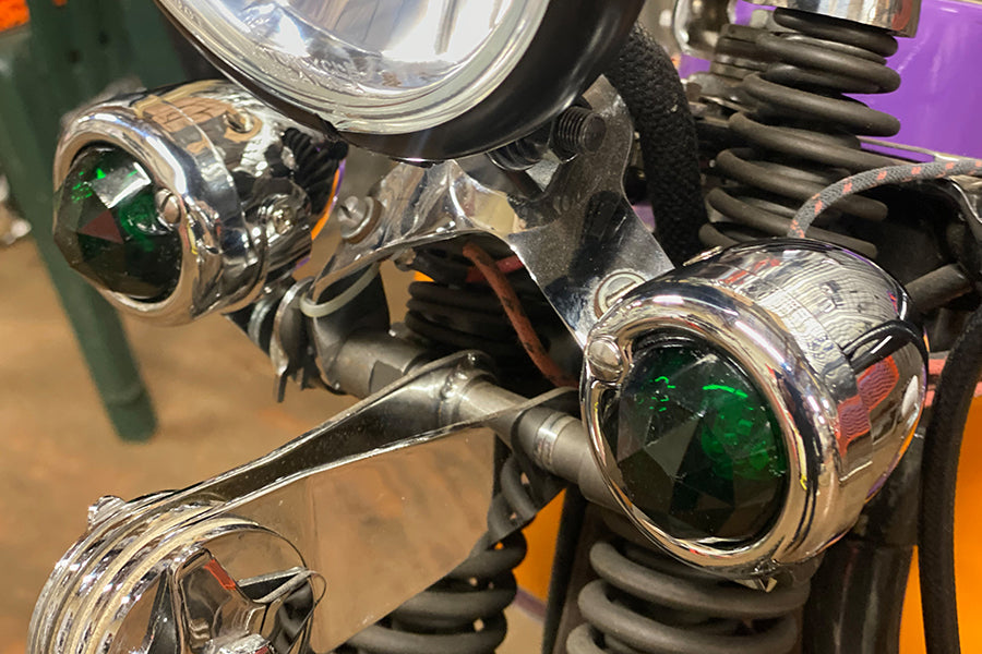 Tail Lamp Lens Set Faceted Green