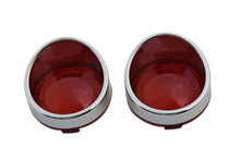 Load image into Gallery viewer, Chrome Turn Signal Bezel Red Lens