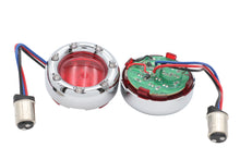 Load image into Gallery viewer, Chrome LED Turn Signal Bezel with Red Lens