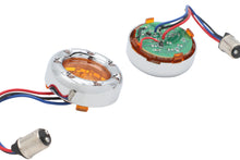 Load image into Gallery viewer, Chrome LED Turn Signal Bezel with Amber Lens