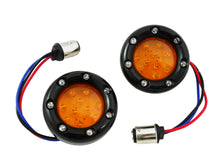 Load image into Gallery viewer, Black LED Turn Signal Bezel with Amber Lens