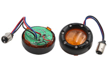 Load image into Gallery viewer, Black LED Turn Signal Bezel with Amber Lens