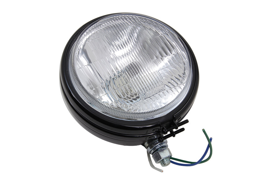 5-3/4 inch Round Stock Type Black Headlamp