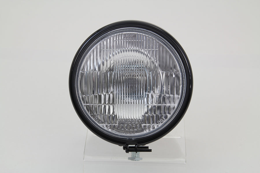 5-3/4 inch Round Stock Type Black Headlamp