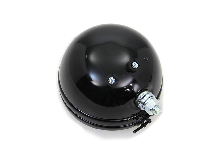 5-3/4 inch Round Stock Type Black Headlamp
