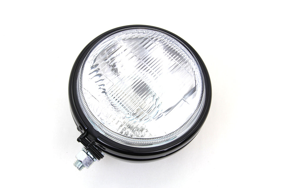 5-3/4 inch Round Stock Type Black Headlamp