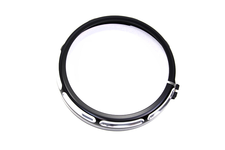 7 inch Black Anodize Burst Headlamp Trim Ring