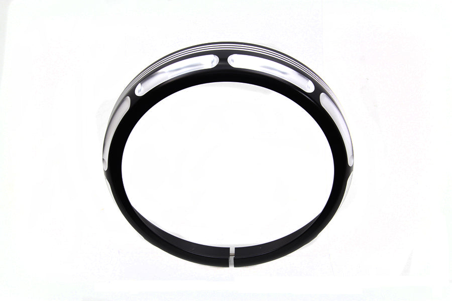 7 inch Black Anodize Burst Headlamp Trim Ring
