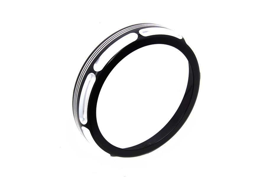 7 inch Black Anodize Burst Headlamp Trim Ring