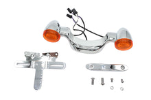 Load image into Gallery viewer, Chrome Bullet Rear Turn Signal Bar and License Plate