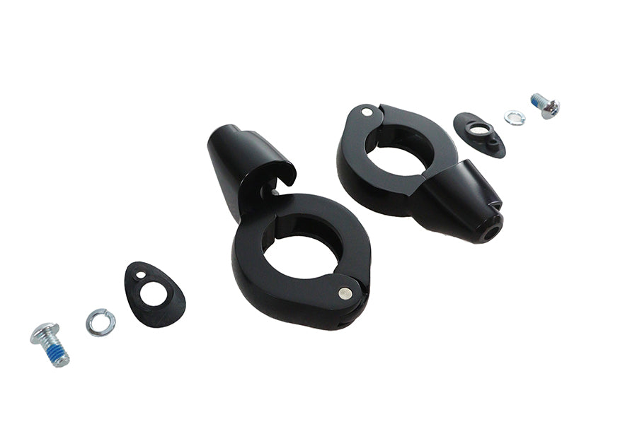 Black Turn Signal Relocation Kit 39mm Forks
