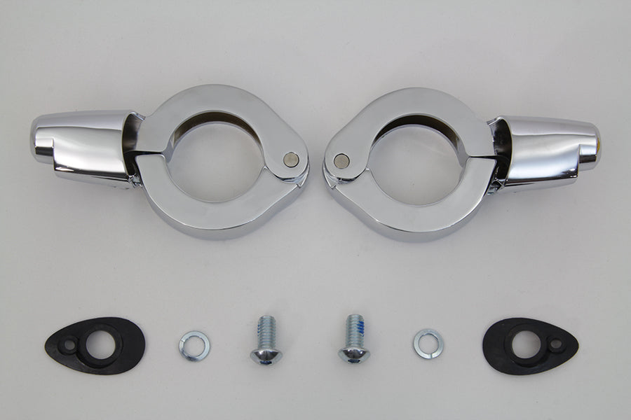 Chrome Turn Signal Relocation Kit 41mm Forks