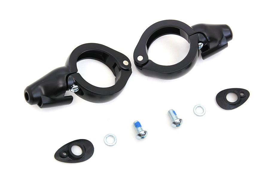 Black Turn Signal Relocation Kit 49mm Forks