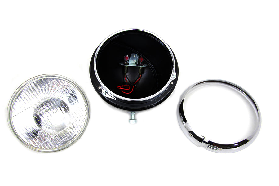Black 7 inch K Headlamp with Chrome Rim