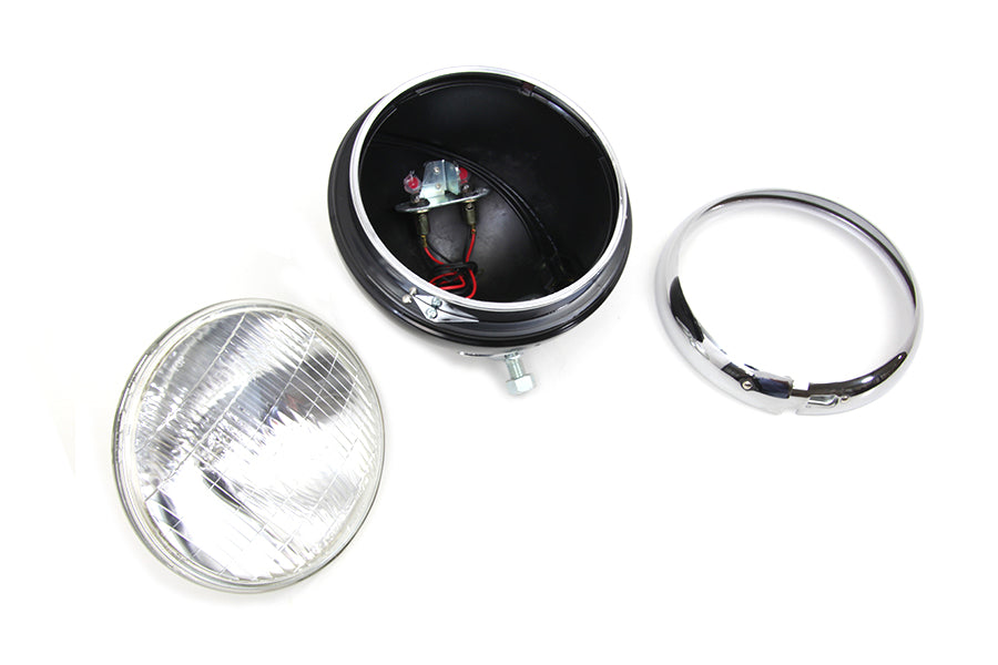 Black 7 inch K Headlamp with Chrome Rim