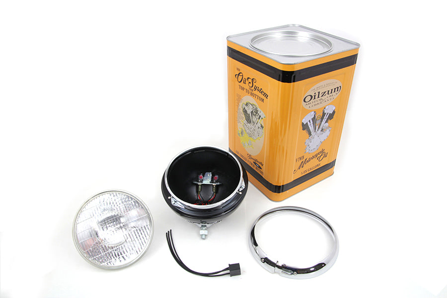 Black 7 inch K Headlamp with Chrome Rim