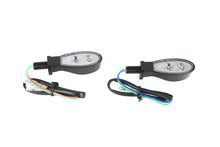 Load image into Gallery viewer, Black Teardrop Shaped LED Turn Signal Set with Clear Lens