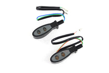 Load image into Gallery viewer, Black Teardrop Shaped LED Turn Signal Set with Smoked Lens