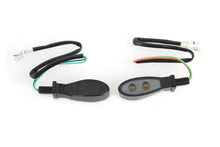 Load image into Gallery viewer, Black Teardrop Shaped LED Turn Signal Set with Smoked Lens