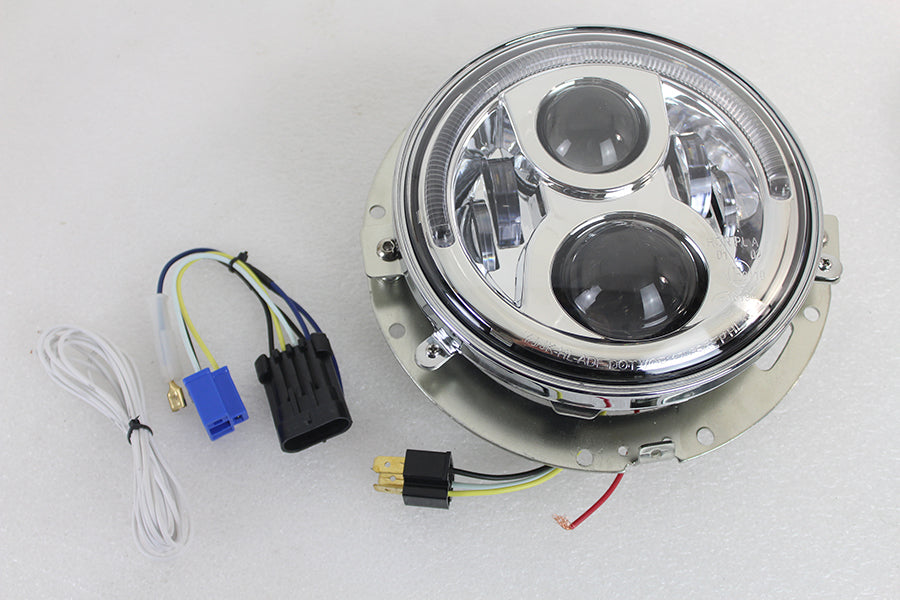 7 inch LED Headlamp Assembly Chrome