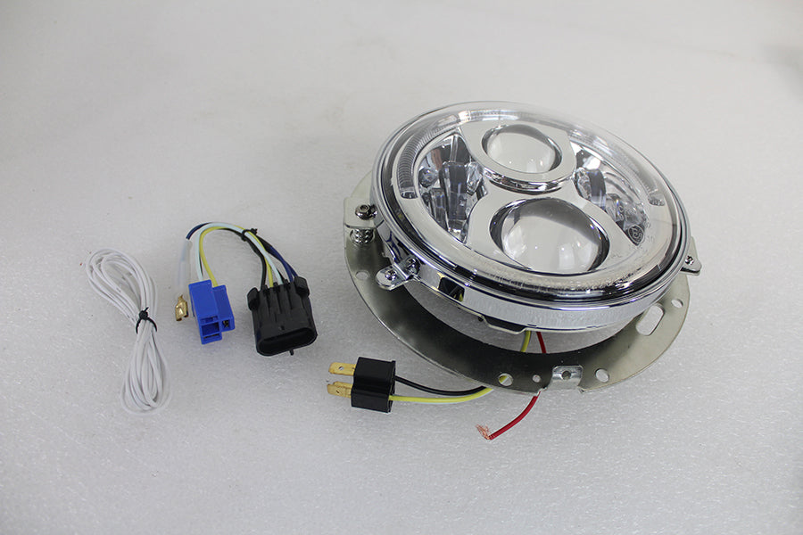 7 inch LED Headlamp Assembly Chrome