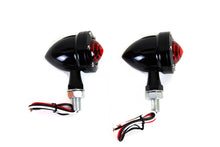 Load image into Gallery viewer, LED Bullet Turn Signal Set Black with Red Lens