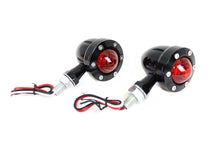 Load image into Gallery viewer, LED Bullet Turn Signal Set Black with Red Lens