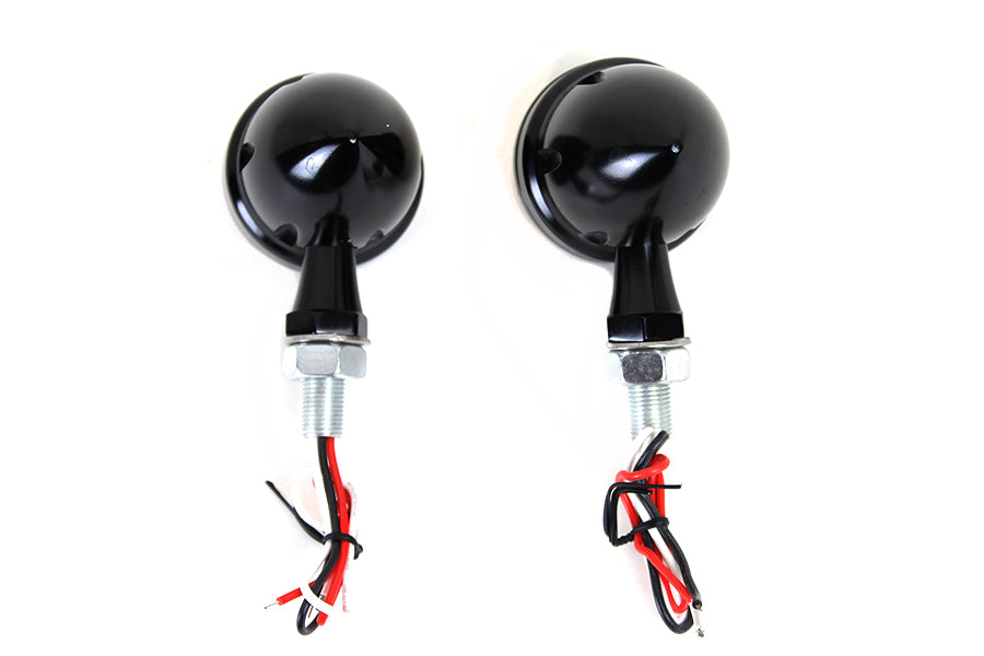 LED Bullet Turn Signal Set Black with Amber Lens