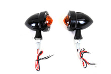 Load image into Gallery viewer, LED Bullet Turn Signal Set Black with Amber Lens