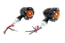 Load image into Gallery viewer, LED Bullet Turn Signal Set Black with Amber Lens