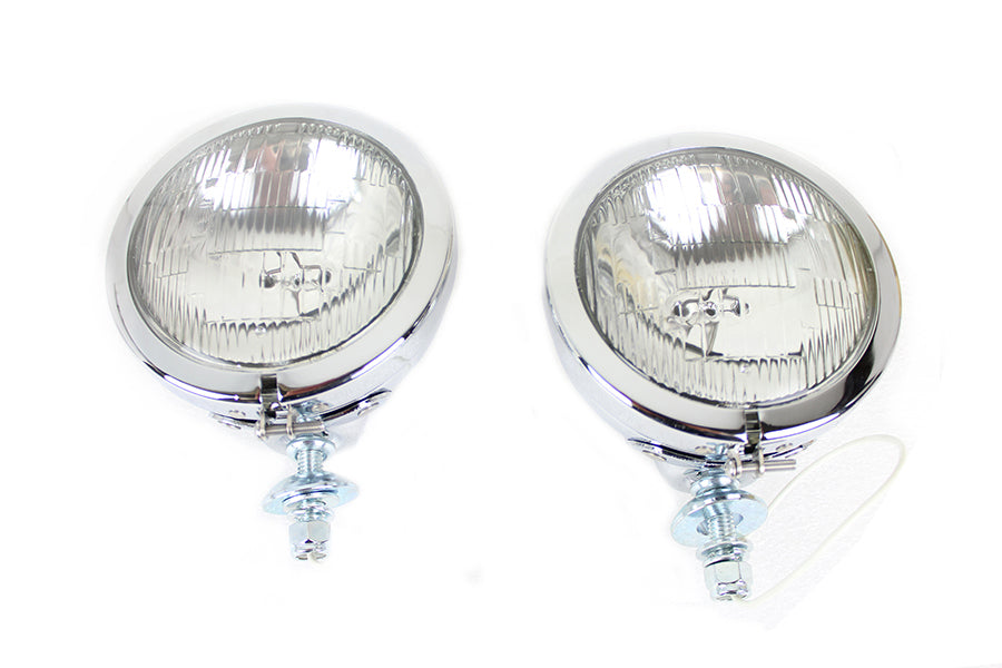 4-1/2 inch Fluted Lens Spotlamp Set with 6 Volt Bulb
