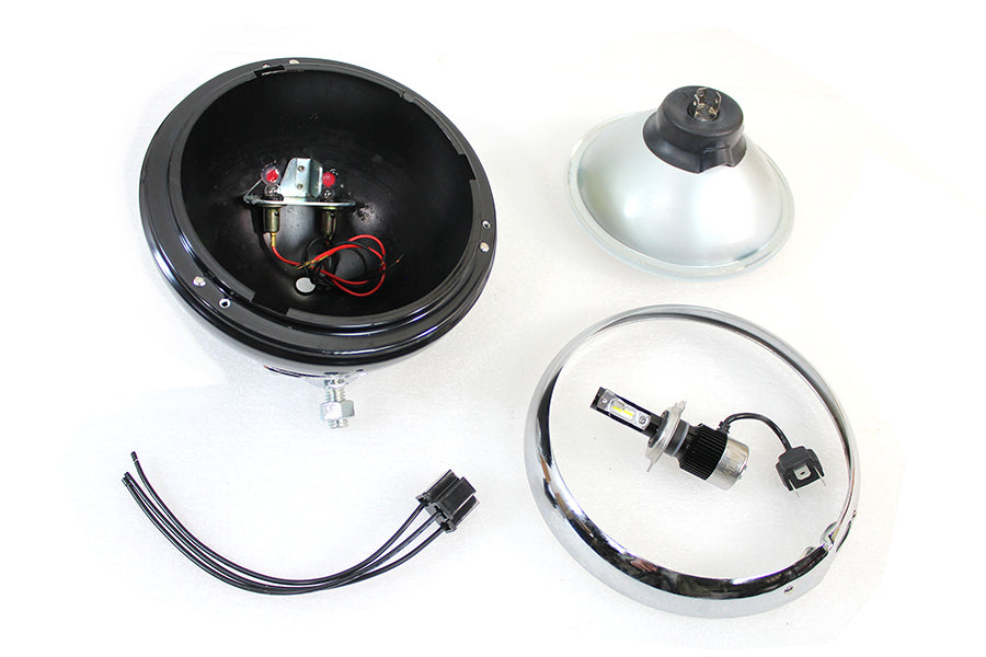 7 inch 12 Volt LED Headlamp Black