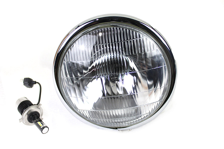 6-1/2 inch Spring Fork H-4/LED Headlamp Unit Black