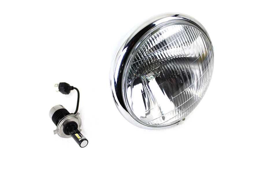 6-1/2 inch Spring Fork H-4/LED Headlamp Unit Chrome