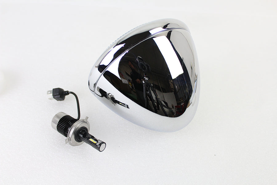 6-1/2 inch Spring Fork H-4/LED Headlamp Unit Chrome