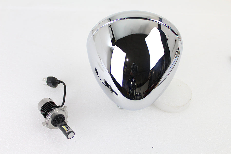 6-1/2 inch Spring Fork H-4/LED Headlamp Unit Chrome
